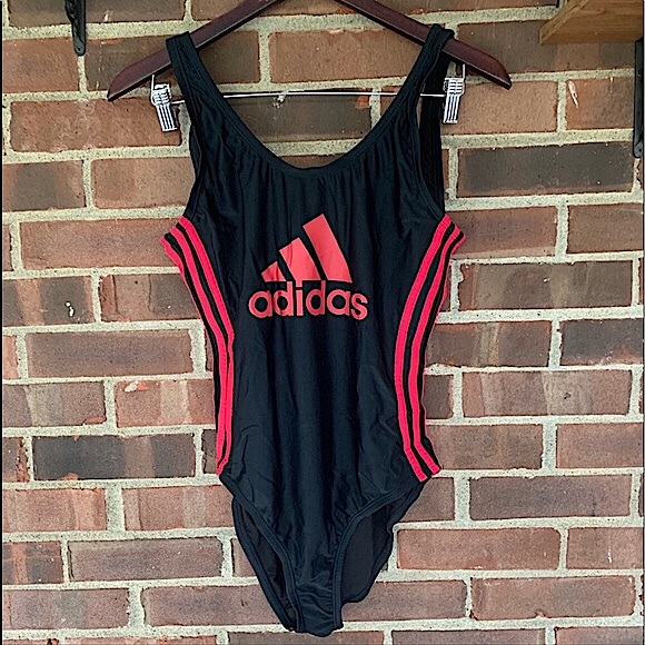ADIDAS ONE PIECE LOGO RED/ BLK SWIMSUIT 🏊‍♀️ - Picture 3 of 8